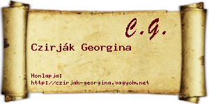 Czirják Georgina névjegykártya